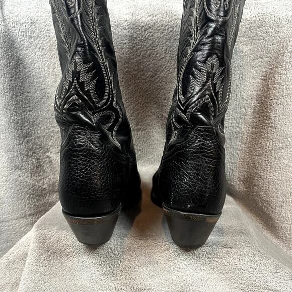 Vintage Tony Lama Mens 7.5ee Stallion Boot Style Leather Embroidered Made in USA main image 14